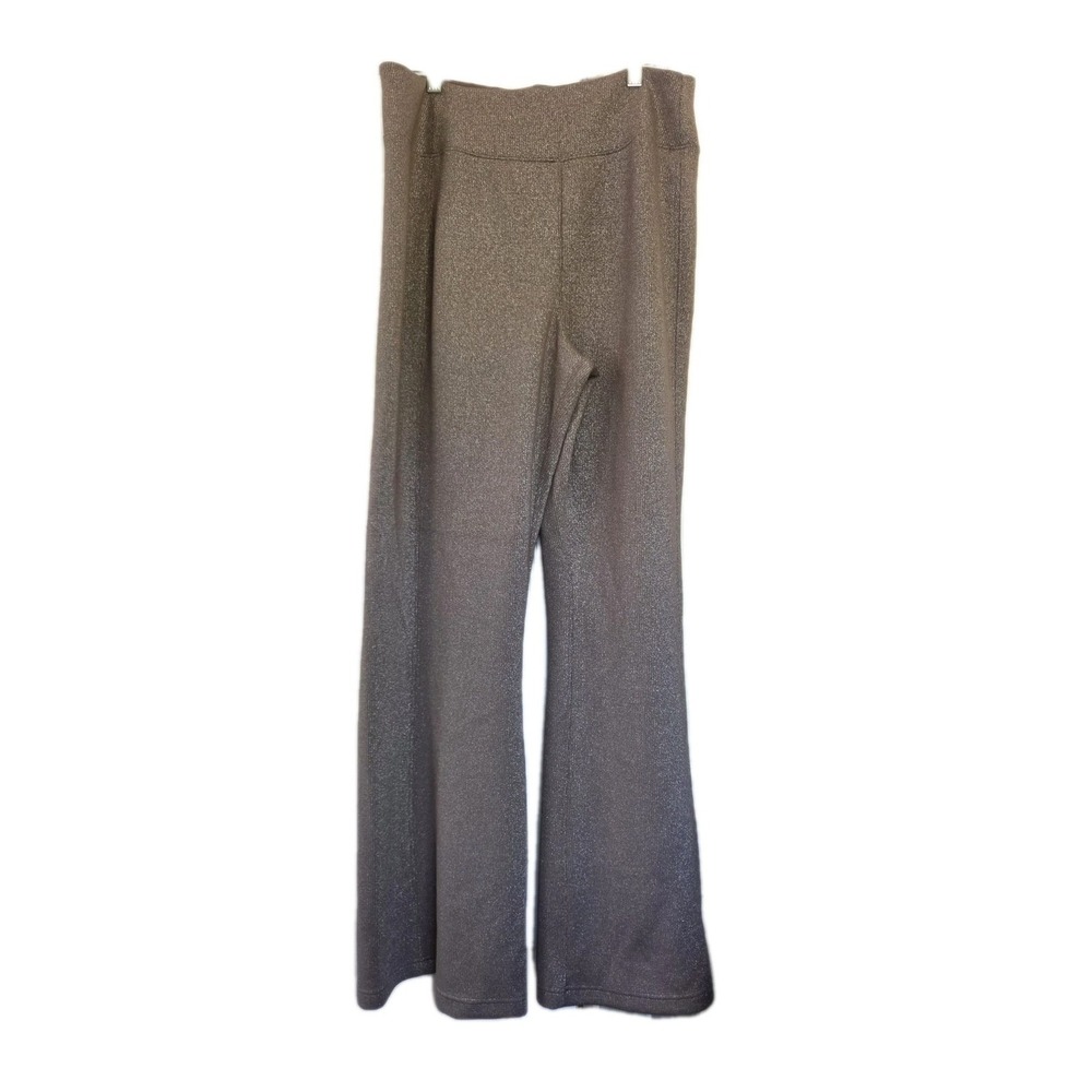 Spanx Soft Shimmer Wide Leg Pants Womens Taupe Metallic Glittery XL